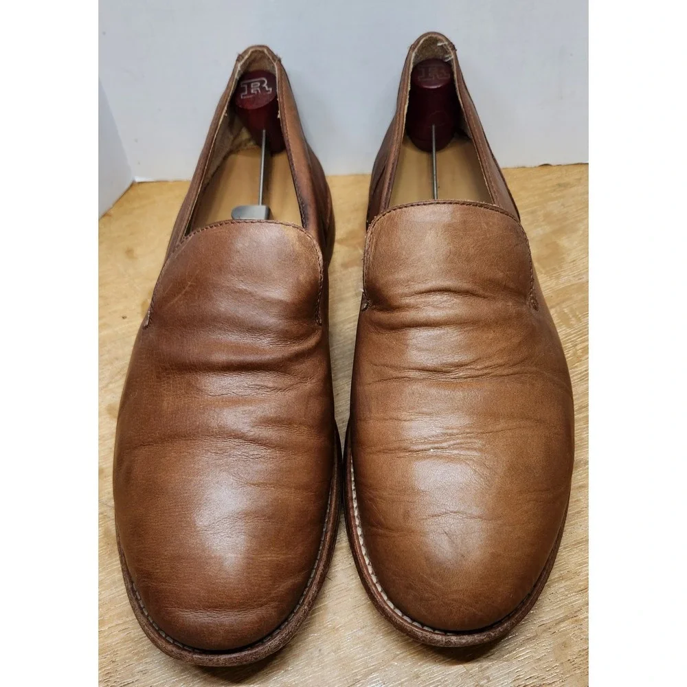 Tecovas The Monterey Mens 11.5 EE Bourbon Calfskin Leather Venetian Loafers 1004